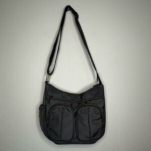 Travelon Anti-Theft‎ Signature Twin Pocket Hobo Crossbody Bag in Gray
